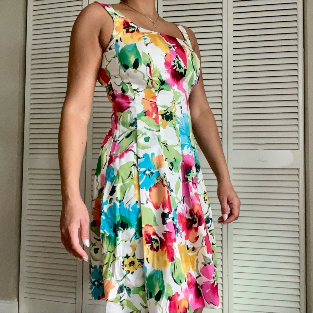 Lauren Ralph Lauren Colorful Floral Midi Dress